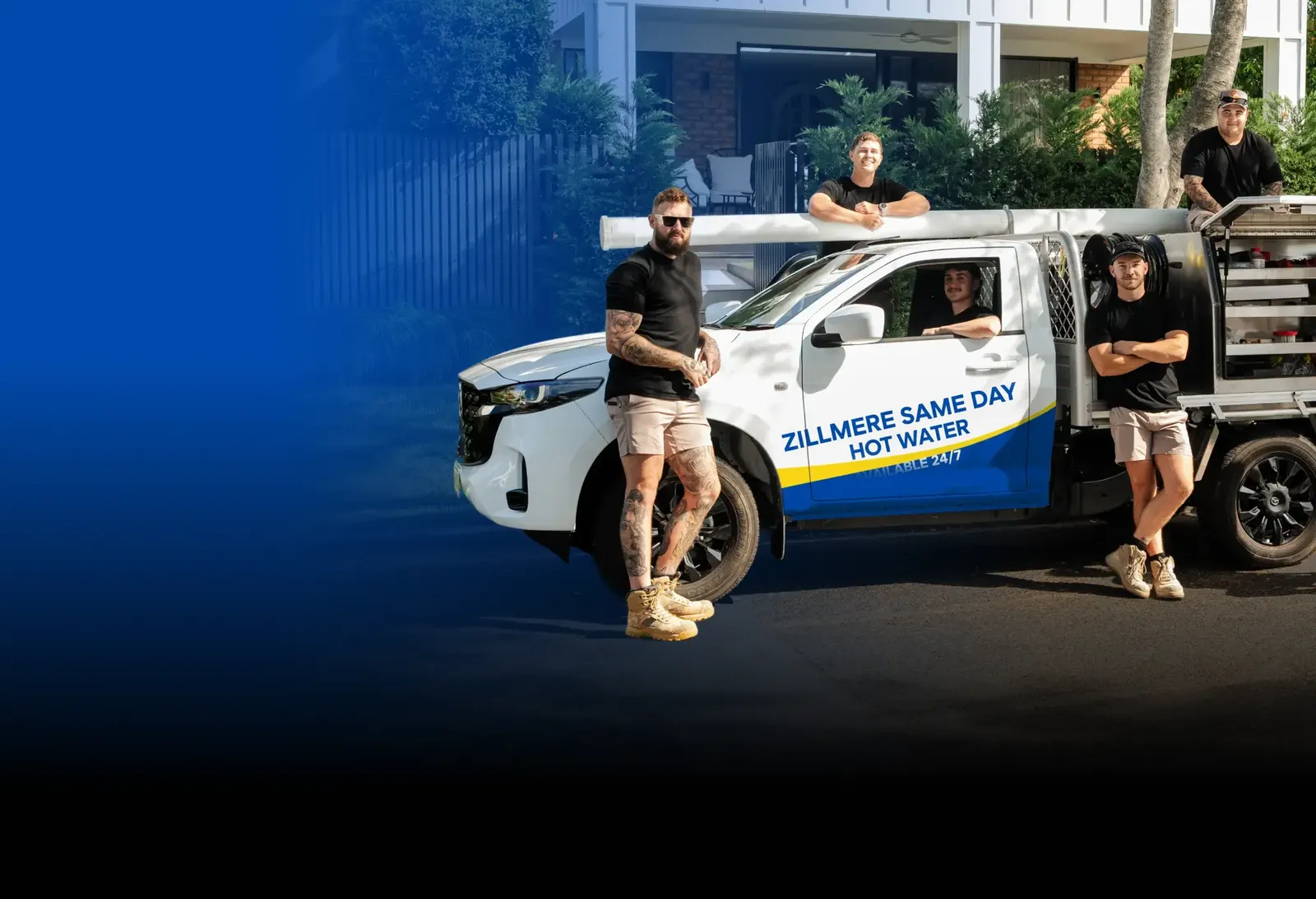 Zillmere Same Day Hot Water team with the ute
